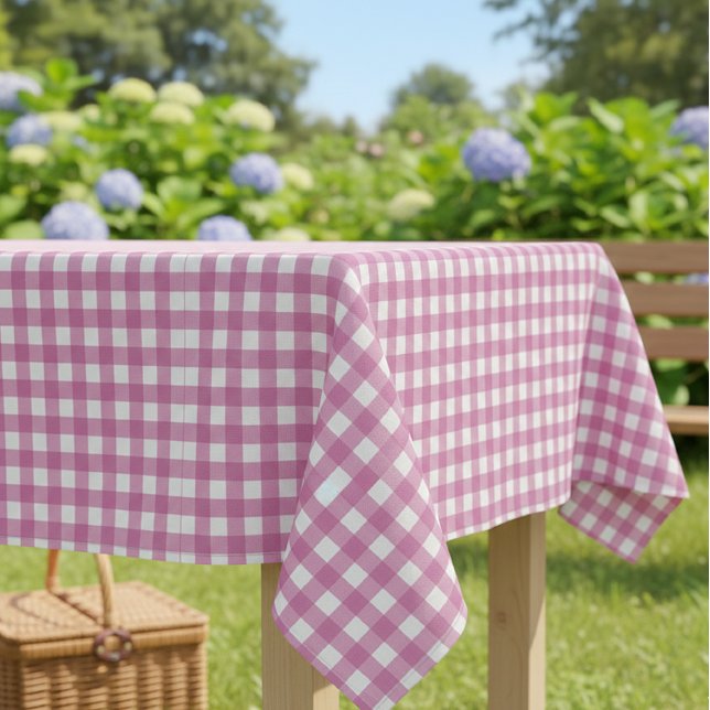 Nappe Pink Gingham Checkered Tablecloth for Parties (Créateur téléchargé)