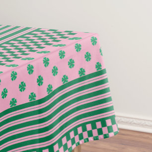 Nappe Pink Green Boho Check Floral Stripes Motif