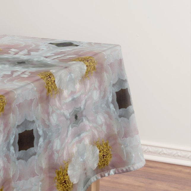 Nappe Pink Peony Centre Flower Motif Abstrait (In Situ)