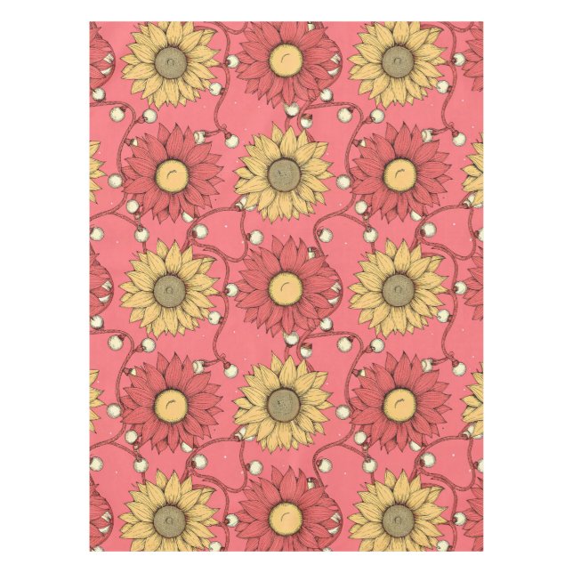 Nappe Pink Sunflowers Christmas (Devant)