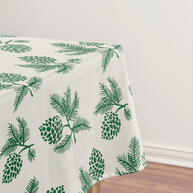 Nappe Pins verts avec pinecones design de vacances (In Situ)