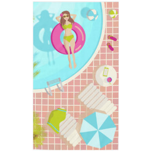 Nappe Piscine fille en bikini plage d'été
