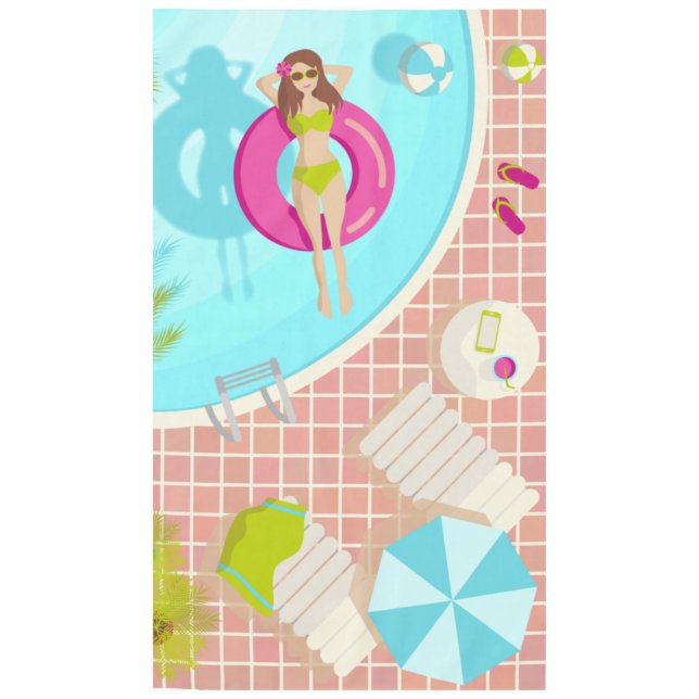 Nappe Piscine fille en bikini plage d'été (Devant)