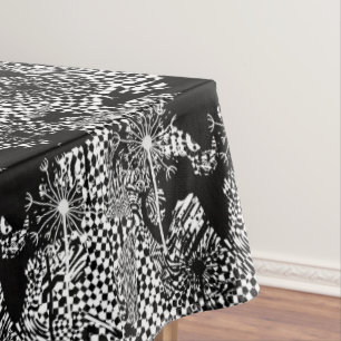 Nappe pissenlit noir et blanc