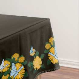 Nappe Pissenlit Papillons Brun Style Moderne