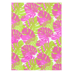 Nappe PixDezines Monstera/Rose Néon/Vert Citron/Fond DIY
