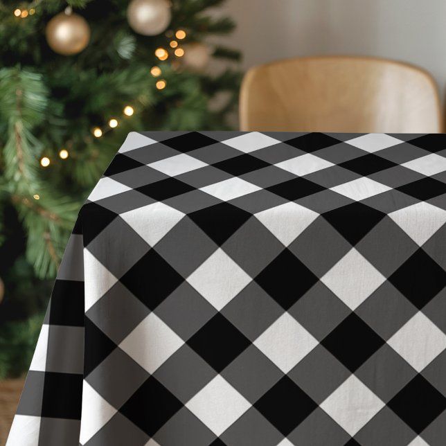 Nappe Plaid Buffalo Noir et Blanc Rustique (Créateur téléchargé)