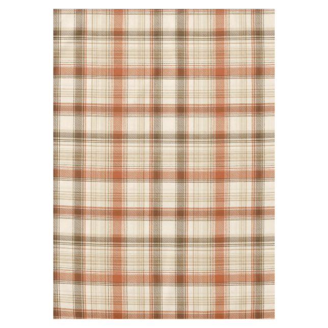 Nappe Plaid Classique Automne Rustique Crème Marron (Devant)