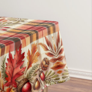 Nappe Plaid d'automne avec feuilles et glands 