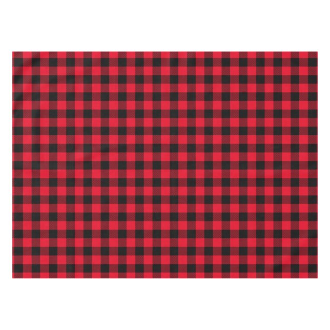 Nappe Plaid de buffle rouge et noir (Devant (Horizontal))