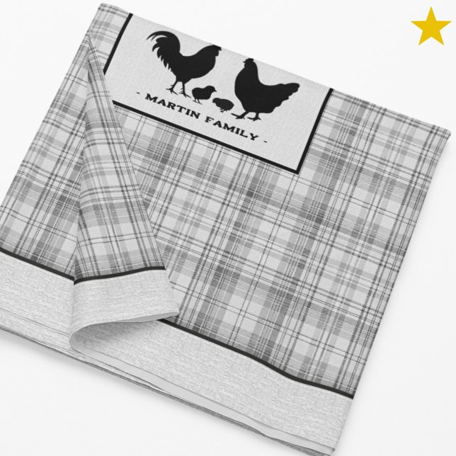 Nappe Plaid de ferme rustique gris Nom de famille de pou (Créateur téléchargé)