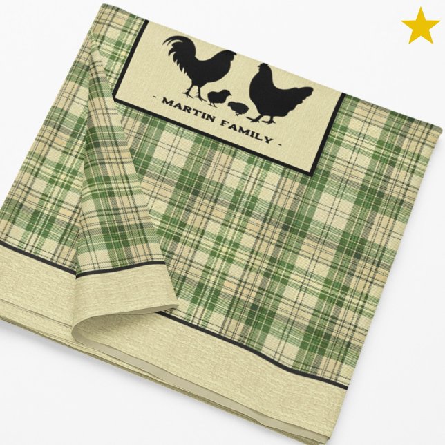 Nappe Plaid de ferme rustique vert Nom de famille de pou (Créateur téléchargé)