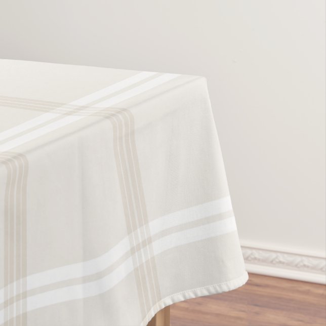 Nappe Plaid de tartan no. 49 beige et de blanc (In Situ)