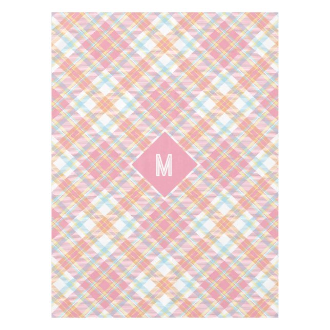 Nappe Plaid Monogramme personnalisé / Motif Tartan (Devant)