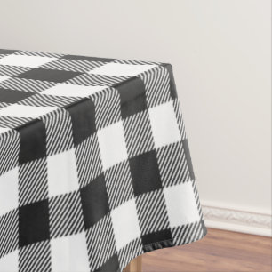 Nappe Plaid Noir Blanc En vichy À damiers Rustique