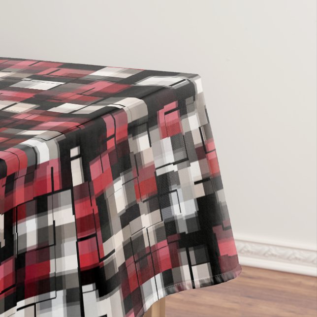 Nappe Plaid Trendy Maroon Red Black White Abstract (In Situ)