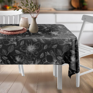 Nappe Plan floral esquissé Motif gris/noir ID939