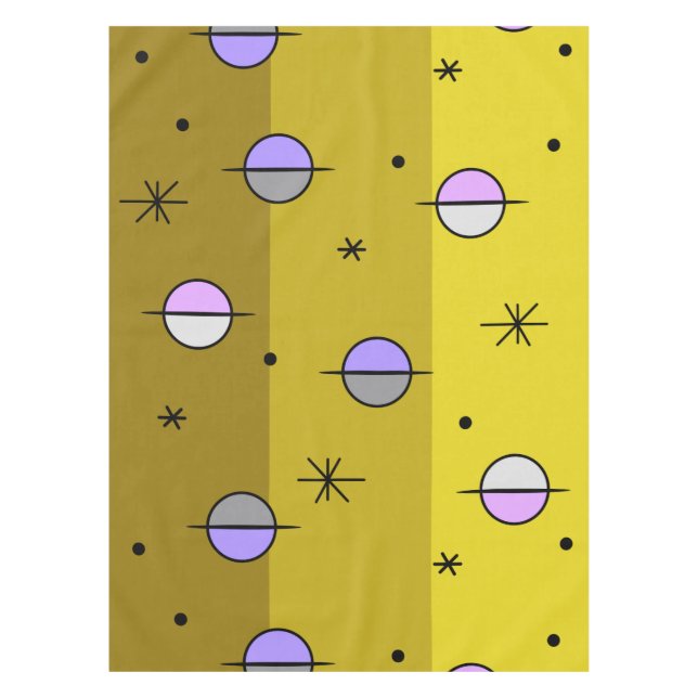 Nappe Planètes de l'âge de l'espace rétro Étoiles ocre J (Devant)