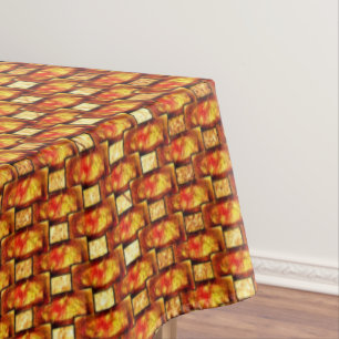 Nappe Plaques rectangulaires marron-orange sculptées et