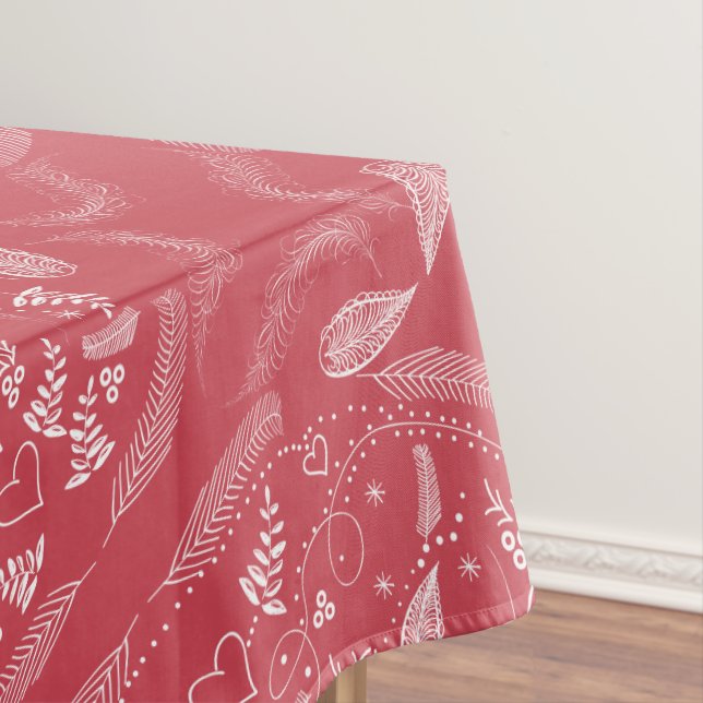 Nappe Plumes Rustiques Amour Oiseaux Motif Cottage Lodge (In Situ)