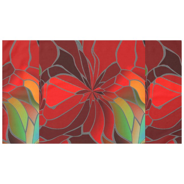 Nappe Poinsettia Abstraite (Devant (Horizontal))