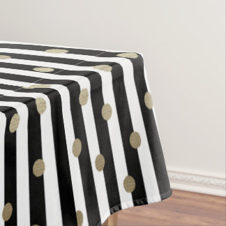 Nappe Point et bande noirs, blancs et dorés