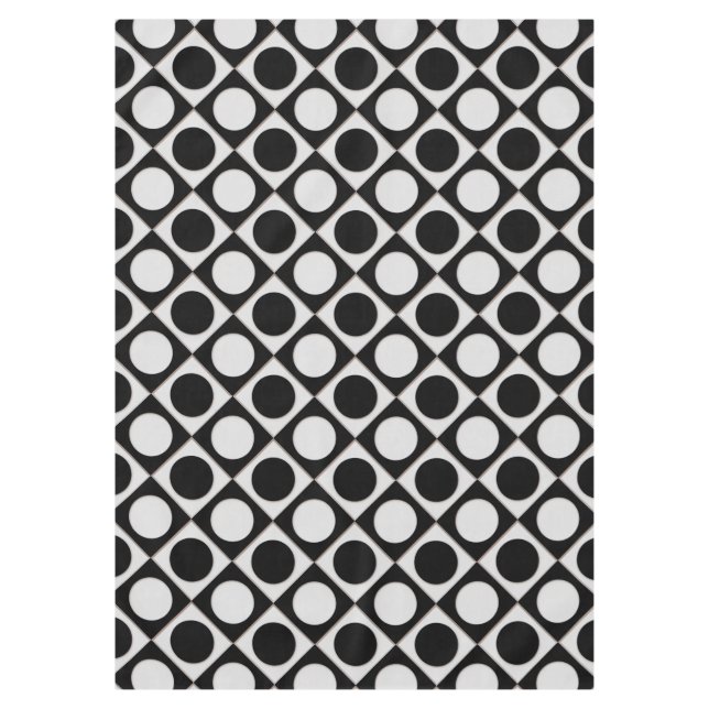 Nappe Points & Carrés / noir blanc + vos idées (Devant)