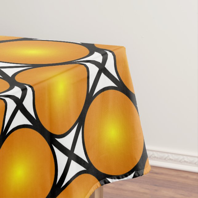 Nappe Points dorés lumineux Motif de réseau noir et blan (In Situ)