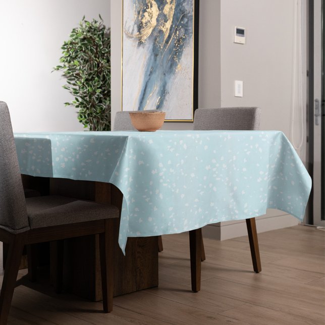Nappe Points Festifs Bleus Bleu Blancs simples (Blue and white snow speckles pattern festive tablecloth. )