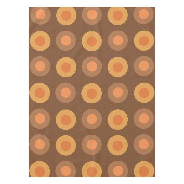 Nappe Points MiSiècle Rétro Brûlés Orange (Devant)
