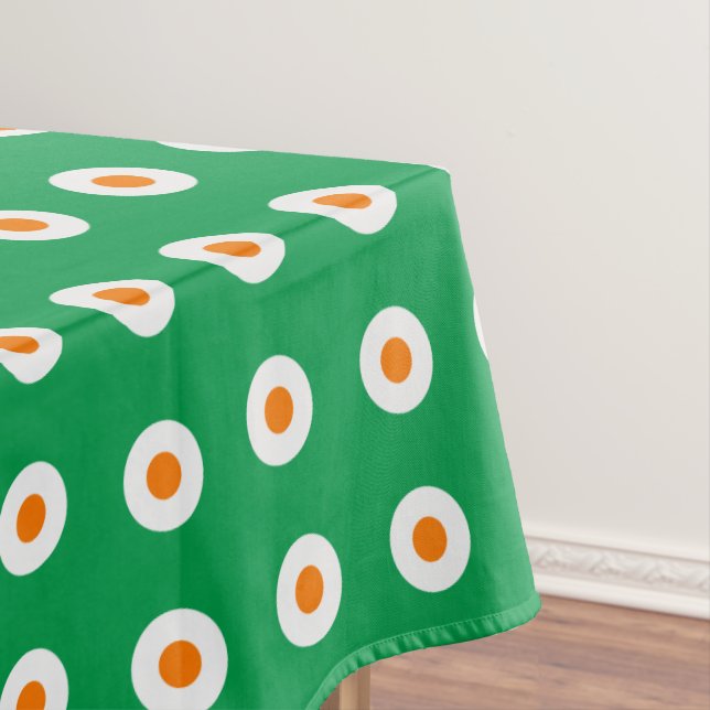 Nappe Points orange/blanc sur vert (In Situ)