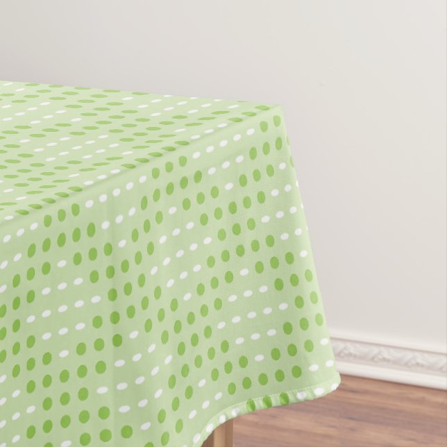 Nappe Points verts plats et Motif ovale (In Situ)