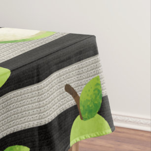 Nappe Poire Moderne Rayures Noires et Blanches