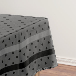 Nappe Pois Abstraits gris blanc cercles noir rétro
