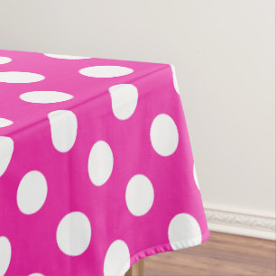 Nappe Pois blancs sur fuchsia