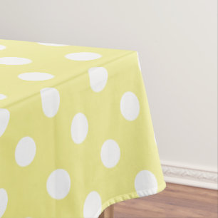 Nappe Pois blancs sur jaune beurre
