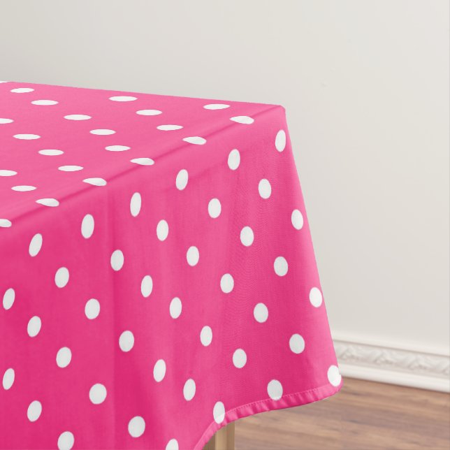Nappe Pois blancs sur la couleur Fuchsia (In Situ)