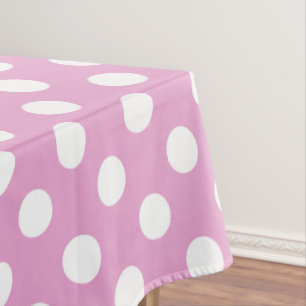 Nappe Pois blancs sur rose pâle