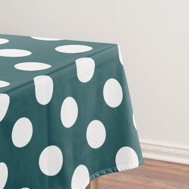 Nappe Pois blancs sur turquoise (In Situ)