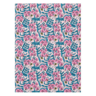 Nappe Pois doux et bourdons, rose et bleu