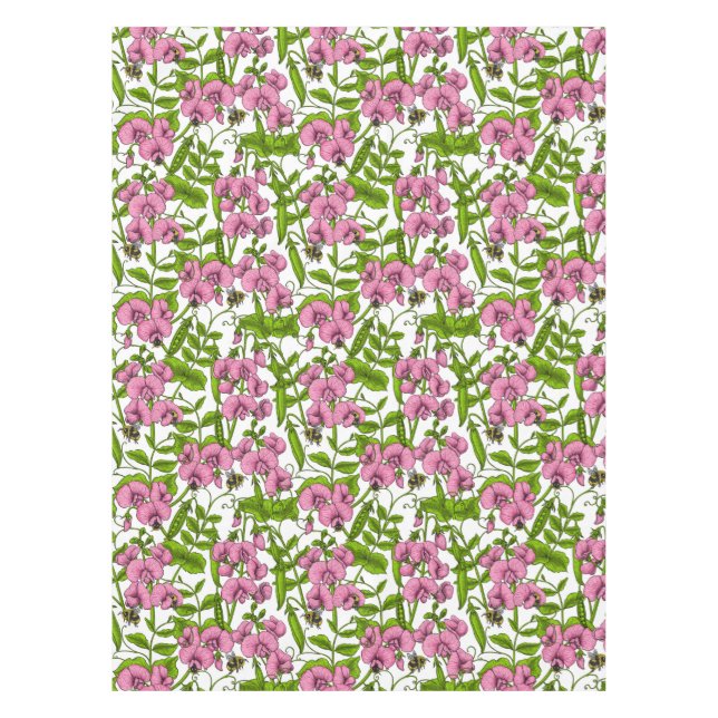 Nappe Pois doux et bourdons, rose, vert et blanc (Devant)