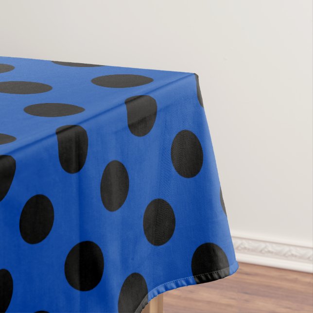 Nappe Pois noirs sur bleu royal (In Situ)