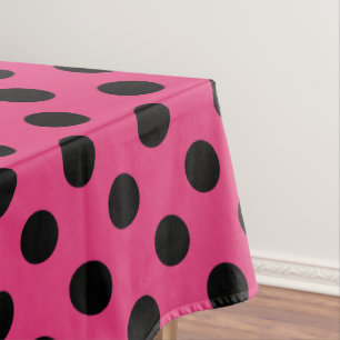 Nappe Pois noirs sur fuchsia