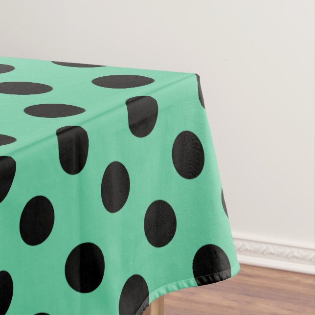 Nappe Pois noirs sur vert menthe (In Situ)