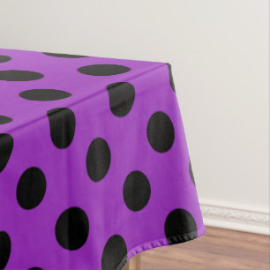 Nappe Pois noirs sur violet