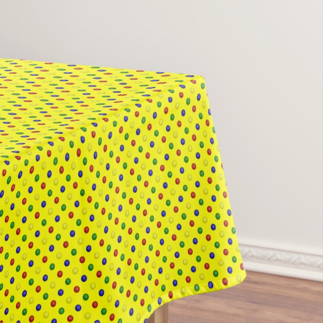Nappe POIS PRIMAIRE JAUNE-52x70 TABLECLOTH (In Situ)