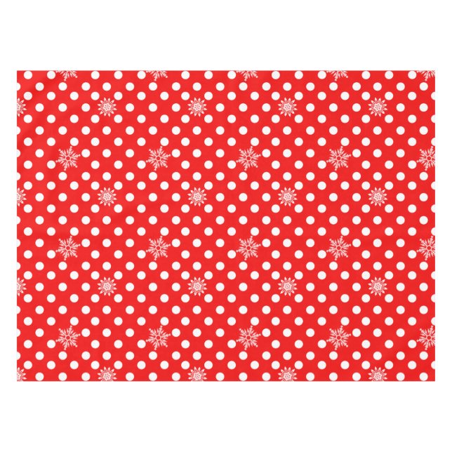 Nappe Pois rouges et motif de flocons de neige (Devant (Horizontal))
