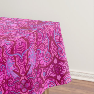 Nappe Poisson Arabesque sous-marin Bohème Motif rose
