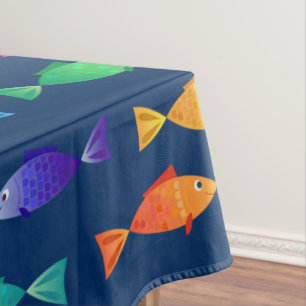 Nappe Poisson arc-en-ciel dans l'océan motif coloré mign