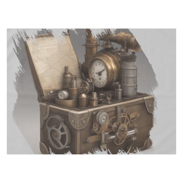 Nappe Poitrine au trésor avec engrenages (Devant (Horizontal))